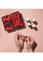 Green Lion 18 in 1 Manicure Travel Cutter, None-Slip Texture, Manicure Set Professional Nail Clipper Kit-18 Pieces Stainless Steel with Black Leather Bag, Nail Care &amp; Beauty Tools with Portable Case