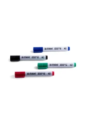 ماكسي شيزال تيب قلم السبورة - متعدد الألوان - 4 قطع مع ممسحة مغناطيسية - أزرق