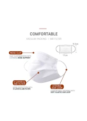 OptiTect Disposable Face Mask White 3 Ply 50 PCS