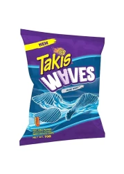 Takis Blue Heat Waves Hot Chili Pepper Flavoured Wavy Potato Chips, 70g
