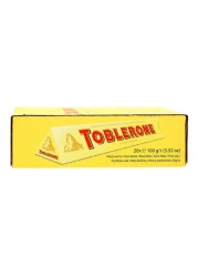 Toblerone Swiss Milk Chocolate Bar with Honey and Almond Nougat, 100g Pack of 20