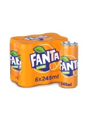 فانتا مشروب غازي بنكهة البرتقال 245 ملل حزمة من 6