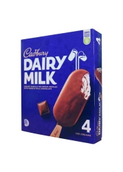 Cadbury Dairy Milk Creamy Vanilla Ice Cream Swirled With Smooth Milk Chocolate 100ml Pack of 4