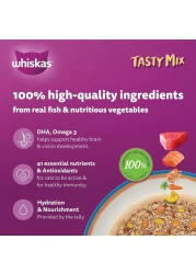 Whiskas Tasty Mix of the Sea Collection in Jelly Food for Junior Cat, 2 to 12 months, 70g Pack of 12