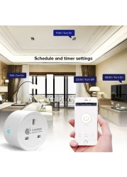 المقابس الذكية التي تعمل مع Alexa Google Home والأشياء الذكية Smart Socket مع التحكم عن بُعد ودالة مؤقت 2.4 GHz Wi-Fi فقط