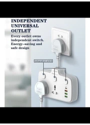 Radiotronics 2 AC Outlets Portable Electrical Extension Socket