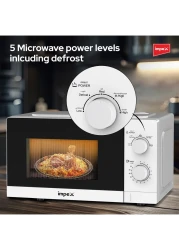 Impex 20L Microwave Oven - 700W Power, 5 Power Levels, 1100W Consumption, 2-Year Warranty, 50Hz/60Hz Frequency, Efficient Cooking Appliance with 20 Liters Capacity - MO 8101A