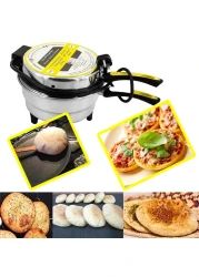 فرن صانع الخبز العربي مع عناصر تسخين إيطالية، سعة 5.5 لتر، 28 سم، فرن كهربائي صغير للخبز المسطح - خبز البيتا والروتي والبيتزا الصغيرة والمزيد