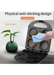 Fried Egg Cooker &amp; Pancake Maker 4 Slot Non-Stick Electric Breakfast Griddle, Easy-Clean Pan for Pancakes, Eggsand More