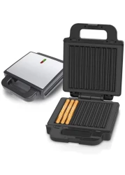 Generic 7-in-1 Sandwich Maker & Multi Snack Machine – 2400W Non-Stick Press with Removable Plates for Waffles, Grill, Toaster, Pancakes, Donuts, Cookies & Cupcakes Easy Clean