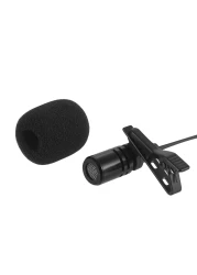 Generic-Mini Clip-on Lapel Lavalier Condenser Microphone Mic with 3.5mm Headphone Output Jack for iPhone iPad Android Smartphone DSLR Camera Computer PC Laptop