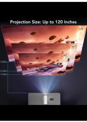 4K 1080P Support Outdoor Home Theater Movie Projector with 5G WiFi6 Blue tooth, 90&deg; Flip Head, AI Smart Voice Control HDMI Wireless Portable Projector