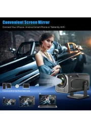 Mini Projector,HY320 Mini 4K 200 ANSI Projector with Wifi 6 and Bluetooth 5, Portable Projector Auto Keystone Correction