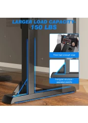 Rfiver Table Top TV Stand with Height Adjustable TV Legs for Most 37 to 86 Inch Flat or Curved TVs, Load Capacity 150 lbs, VESA 800x600mm, Black