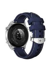 Swiss Military Dom 3 Smartwatch GPS Blue and Victor 4 Truly Wireless Bluetooth In-Ear Earbuds Black with Replacement Straps