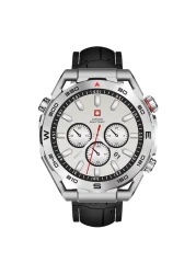 سويس ميليتاري دوم 3 ساعة ذكية بنظام تحديد المواقع العالمي (GPS) باللون الأسود وسماعات فيكتور 4 اللاسلكية داخل الأذن بتقنية البلوتوث باللون الأسود مع أحزمة بديلة