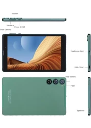 CM835 256GB BUILT IN RAM 8 Smart Tablet Android 8-Inch IPS Screen 5G LTE Single SIM WiFi,CM835 Kids Tab Zoom Supported Tablet PC with Pre-installed Tempered Glass and Flip Case Cover (GREEN)