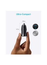 أنكر شاحن خاص بالسيارة مع 2 منفذ - أسود 30 واط