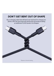 Aukey Circlet CC Nylon Braided USB-C To USB-C Data Sync And Charging Cable Black 1m 60W