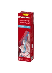 Diamond Freezer Zipper Large Clear 15 Bags
