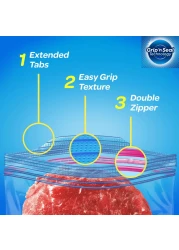 زيبلوك أكياس تخزين الطعام في المجمد سعة كوارت 38 كيس