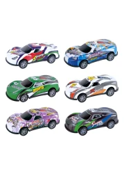 Power Joy Vroom Pullback Graphic Car 8 PCS