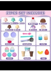 Radiotronics Ice Cream Toys for Kids, Food Toys & Play Kitchen Accessories, Plastic Food, Ice Cream Toy, Play Food & Kitchen Toys, Ice Cream Set, Gift for 3 Year Old Boy Or Girl