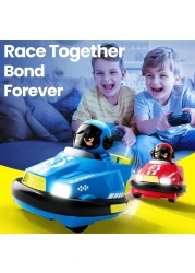 Dealio Remote Control Ejecting Bumper Cars High Speed RC Battle Cars with Ejector Seats, Multiplayer Toy Cars for Kids RC Battle Stunt Cars with LED Lights & Sound, Ejecting RC Race Car Toddler Toys