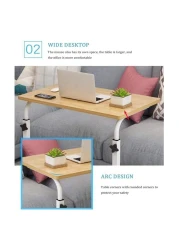 Bedside Desk C shaped Base Laptop Desk Home Office Side Table Mobile Table Workstation Overbed Table with Castors Overbed Table Suitable for All Kinds of Laptops and Tablets Writing