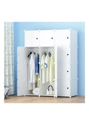 SUPAAR Cube Storage Organizer with Doors Modular Closet Storage Cabinet for Bedroom, Living Room, Office Durable Plastic Shelving Unit for Clothes, Toys
