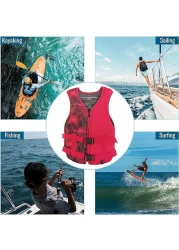 Life Jacket Safety Vests Water Suit Kayak Boating Swimming Surfing Drifting Gear, Size Large, 60 to 75 Kg. - Red