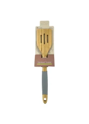 Home Pro Bamboo Slotted Turner Brown And Blue