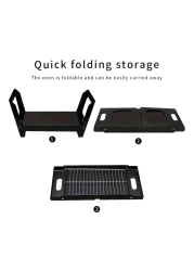 Budget Folding Charcoal Portable Barbecue Pits Black 23x4.5x49.2cm