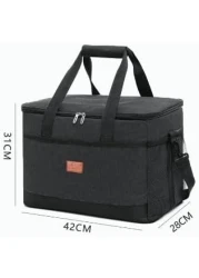 MahMir&reg; Outdoor 33L Large Cooler Bag Insulated Handbag Reusable Waterproof Oxford Ice Refrigerated Large Capacity Oxford Cloth Lightweight Fresh-keeping for Men Women Picnic BBQ Beach Lunch Black
