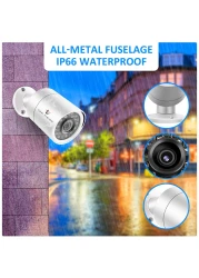 Tomvision - 4CH AHD Camera Kit 1.3MP/720P CCTV Security Recording System Kit CCTV Kit 4PCS Metal Bullet Camera Alarm System Home Security