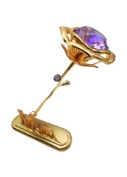 24K Gold Plated Rose Artificial Flowers Gold Dipped Rose with MUM Sign Stand