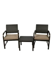 Jeffcoco Furniture Garden Lounge Set,Outdoor Chair with Cushions,Patio Outdoor Balcony Seat,Coffee Shop Set