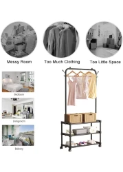 Cloth Hanging Rack 3 Tier Design Shelf Multipurpose Stand Rack