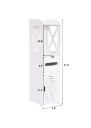 LINGWEI Bathroom Storage Corner Floor Cabinet Thin Toilet Vanity Cabinet Towel Storage Shelf for Paper Holder Washstand Storage