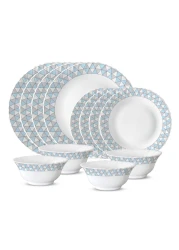 Larah Plano Opal Dinner Set Multicolour Assorted 12 PCS