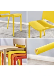 Jeffcoco Furniture Modern Mid Century Premium Plastic Chair,Curved Back Dining Chairs For Kitchen Garden Lounge Meeting Room,1PCS White