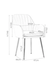 Jeffcoco Furniture Dining Room Chairs Living Room Chair Velve Fabric Chair For Hotel Restaurant and Office Visitor Beige Color