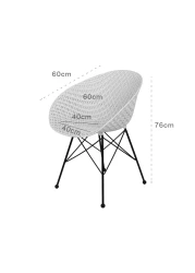 Jeffcoco Furniture industrial stylel Chair Modern Design Dining Chair For Home,Restaurant,Office Desk Reading,Coffee Shop,Indoor Outdoor Chair (White)