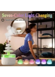 Rain Cloud Humidifier Water Drip - 2-in-1 Essential Oil Diffuser with 7 LED Colors, Mushroom Cloud Diffuser, 500ml Ultrasonic Cool Mist Humidifier for Sleep