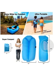 Portable Inflatable Air Bed Sofa Outdoor Beach Camping Sleeping Bag Couch Lounger Chair Sleeping Bag Air Chair for Travelling, Camping, Hiking and Beach Parties