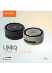 سماعات بلوتوث بورودو ساوندتيك يونيك مغناطيسية للشحن اللاسلكي، منافذ شحن من النوع C، البطارية: 220 مللي أمبير، 5.3 بلوتوث، أزرار تحكم - تيتانيون