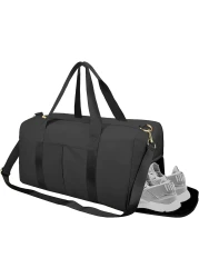 MahMir Gym Bag with Shoes and Waterproof Pocket (Grey)