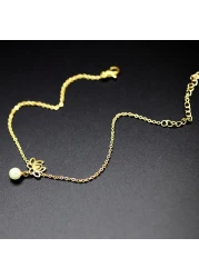 Aiwanto Flower Anklet Gold Ankle Chain Gift for Women's Jewellery Anklet