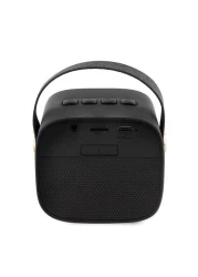 CG Mobile Guess Wireless Speaker with Handle, PU Leather, Bluetooth V5.3, 1200mAh Battery, Studio Quality Sound, AUX, TWS, TF Card, 4H Playtime, 112&plusmn;3 dB Sensitivity - Black
