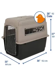 PETMATE ULTRA VARI KENNEL FASHION 36" 50-70lbs ~ TAUPE &amp; BLACK